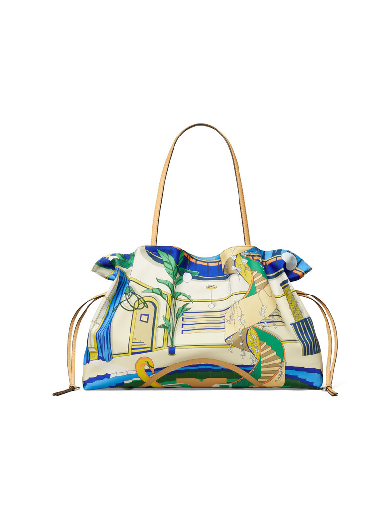 Women's Ella Printed Drawstring Tote Bag - Pool Blue 1