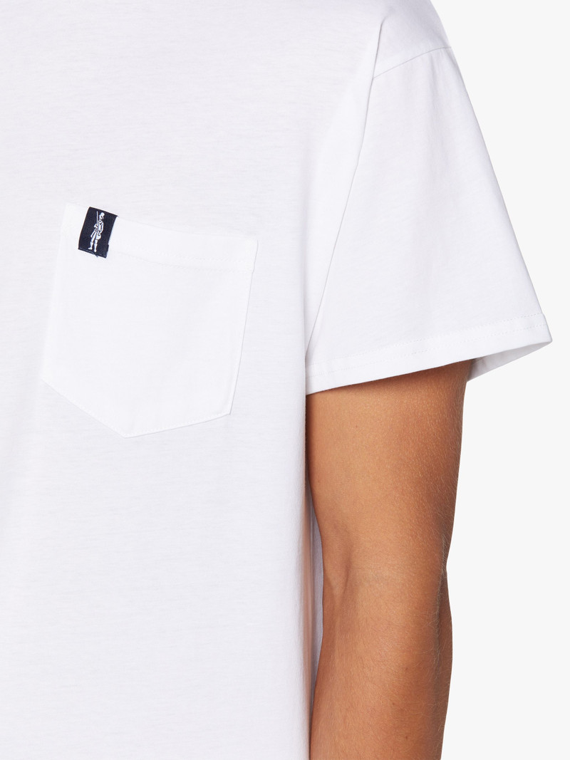 WHITE COTTON CONTRAST RIB T-SHIRT | GJM-219 6