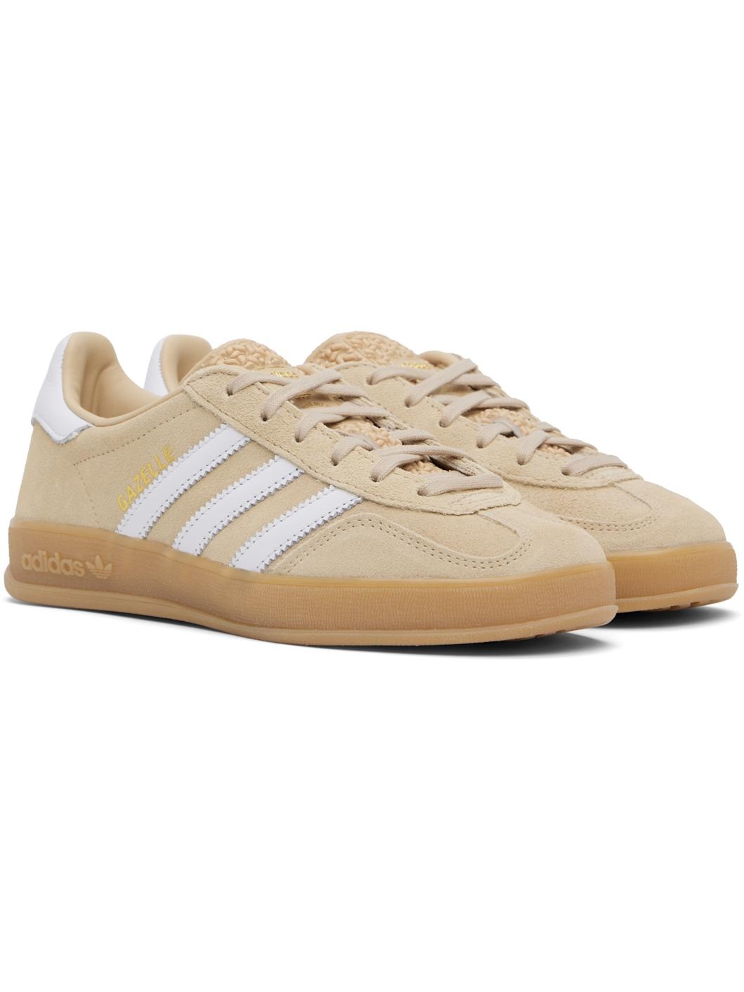 Beige Gazelle Indoor Sneakers - 4
