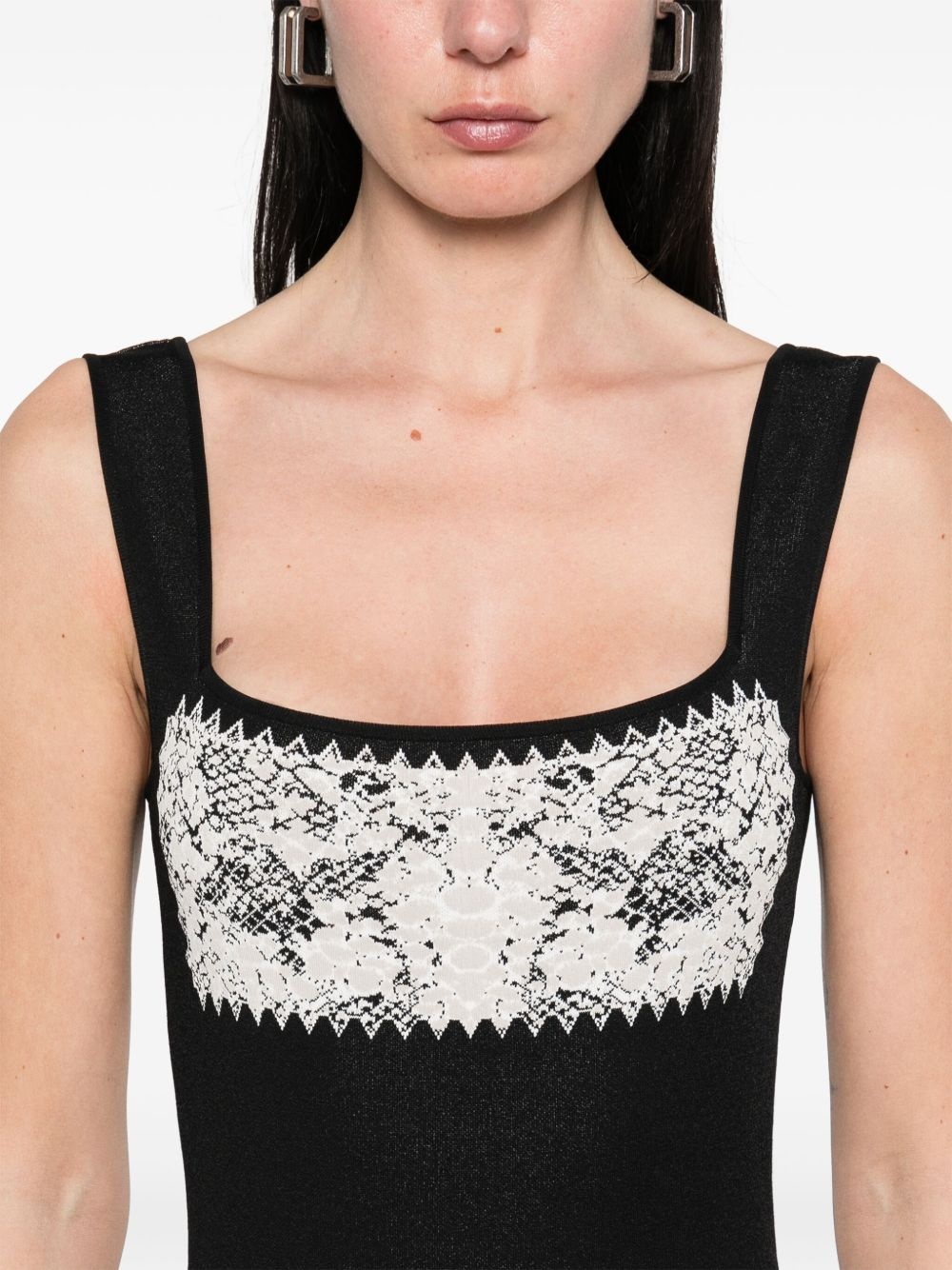 snake print knit dress - 5
