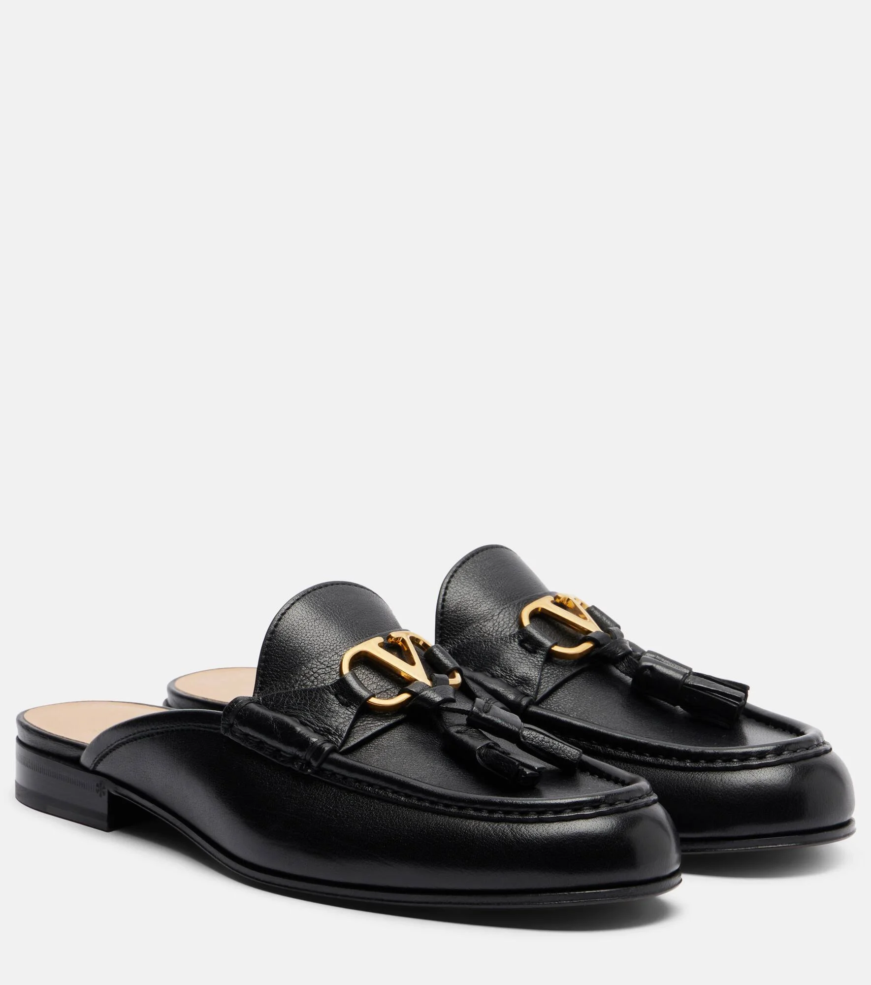 VLogo leather loafers - 1