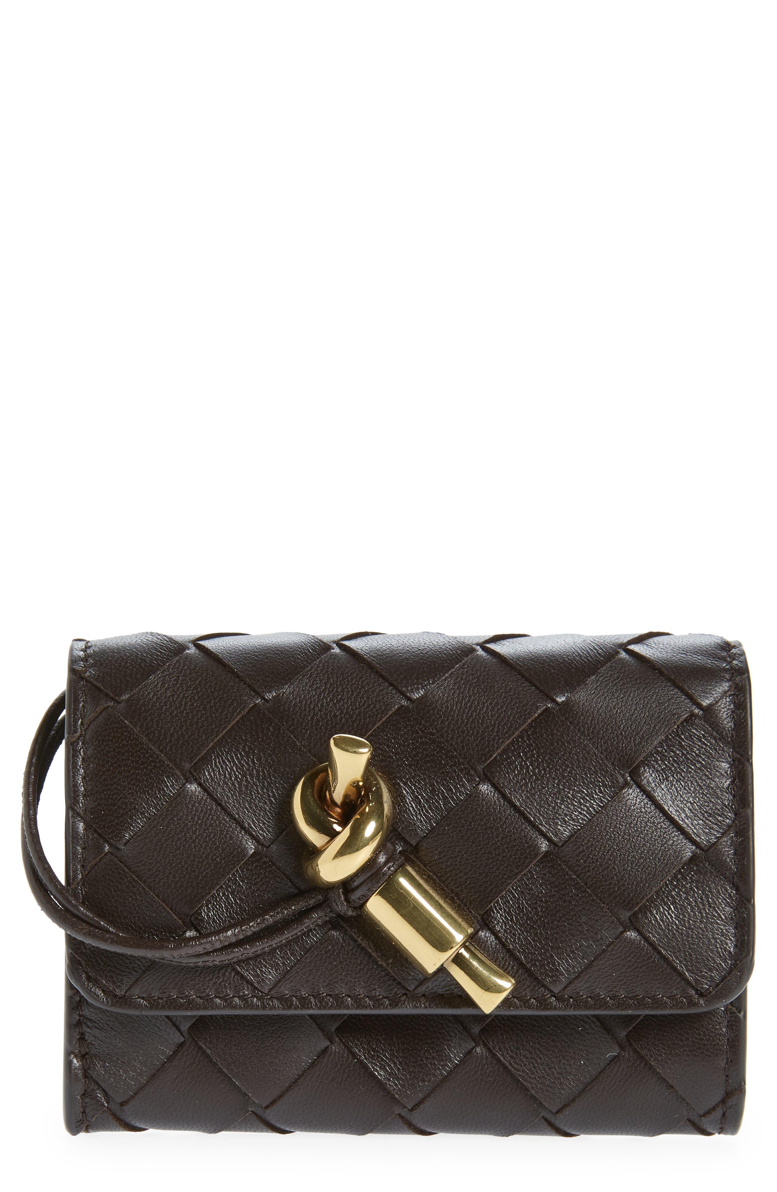 Andiamo Intrecciato Leather Envelope Card Case - 1