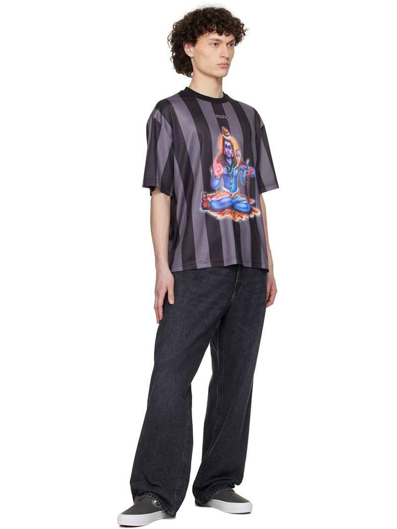 AWAKE NY Black Retro Soccer Jersey T-shirt outlook