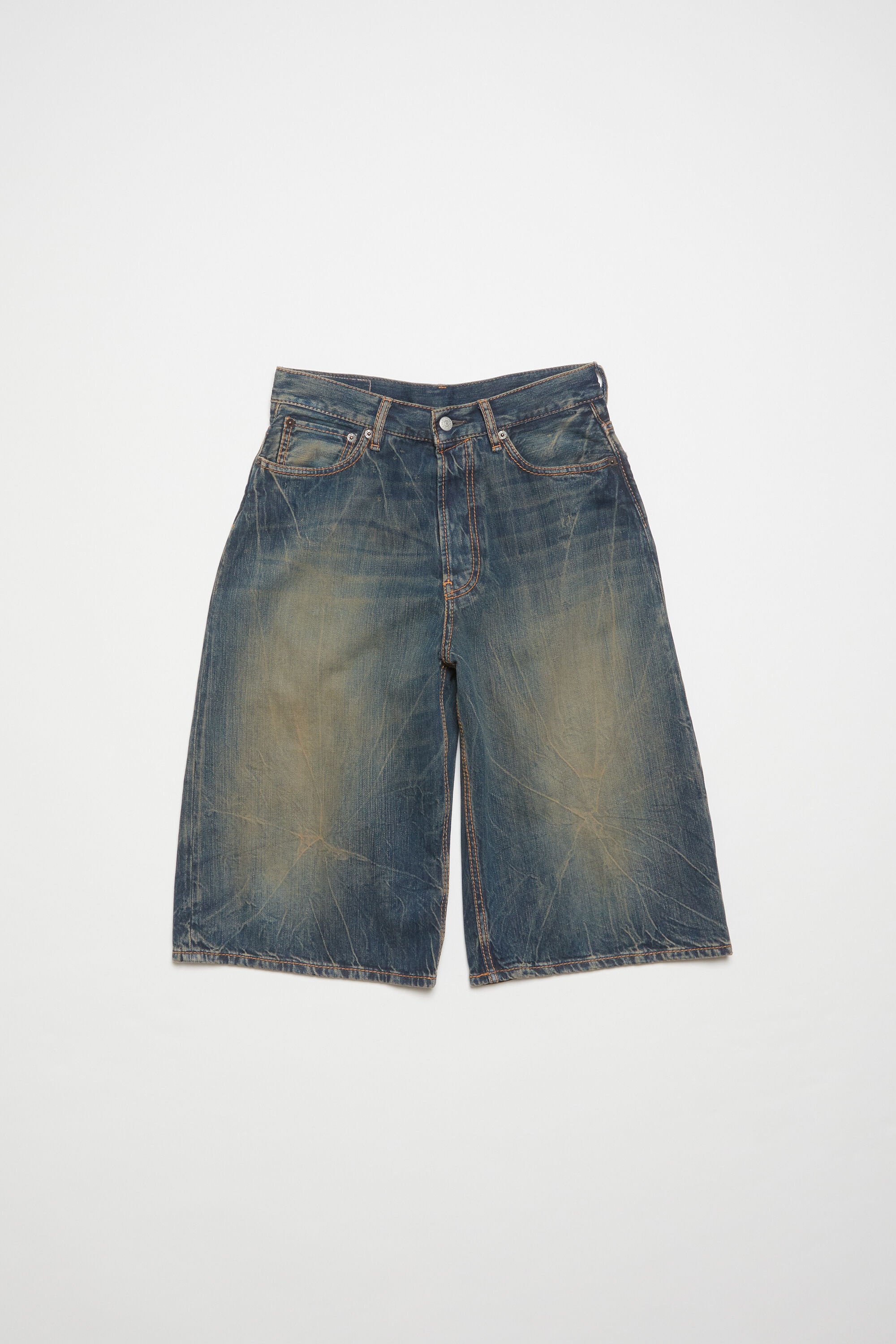 Denim shorts - loose fit - Dark Blue - 7