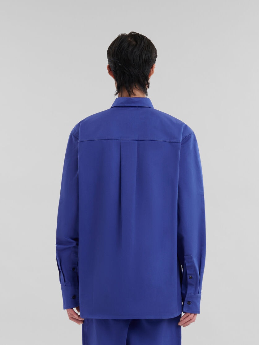 BLUE ORGANIC GABARDINE SHIRT WITH MARNI MENDING PATCH - 3