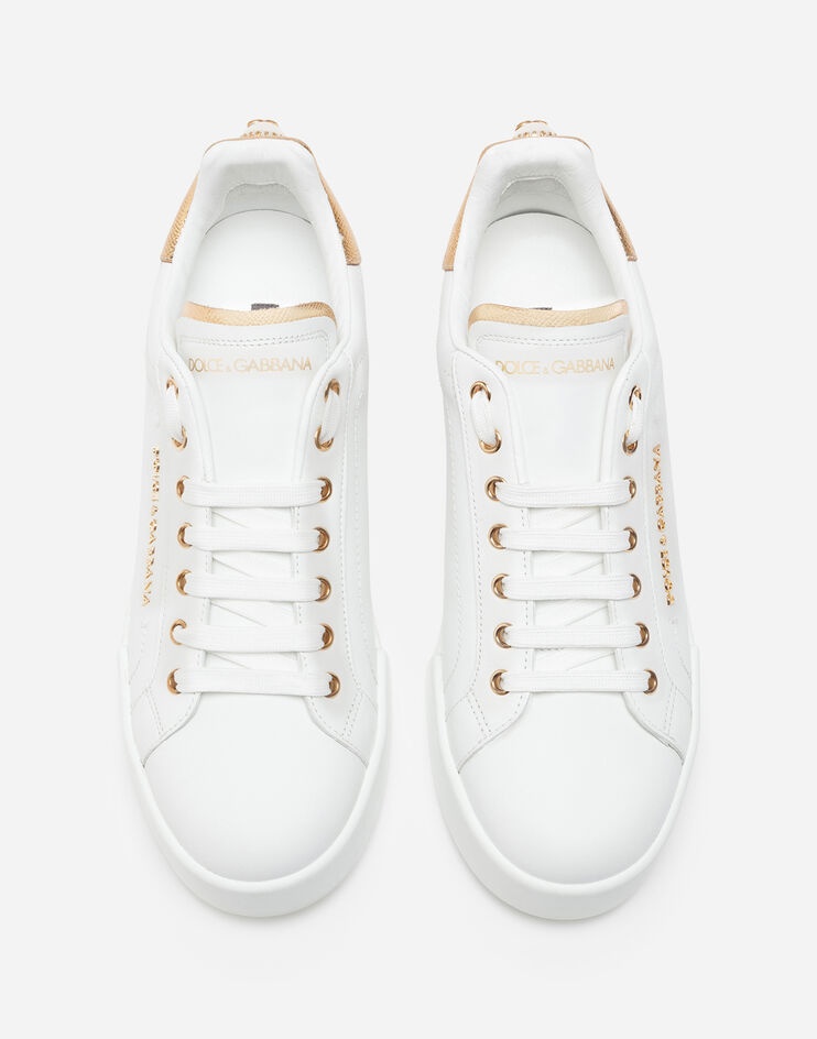 Calfskin nappa Portofino sneakers with lettering - 4