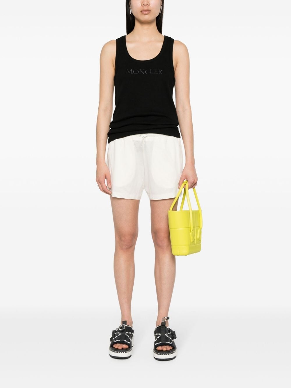 logo-appliquÃ© jersey shorts - 2