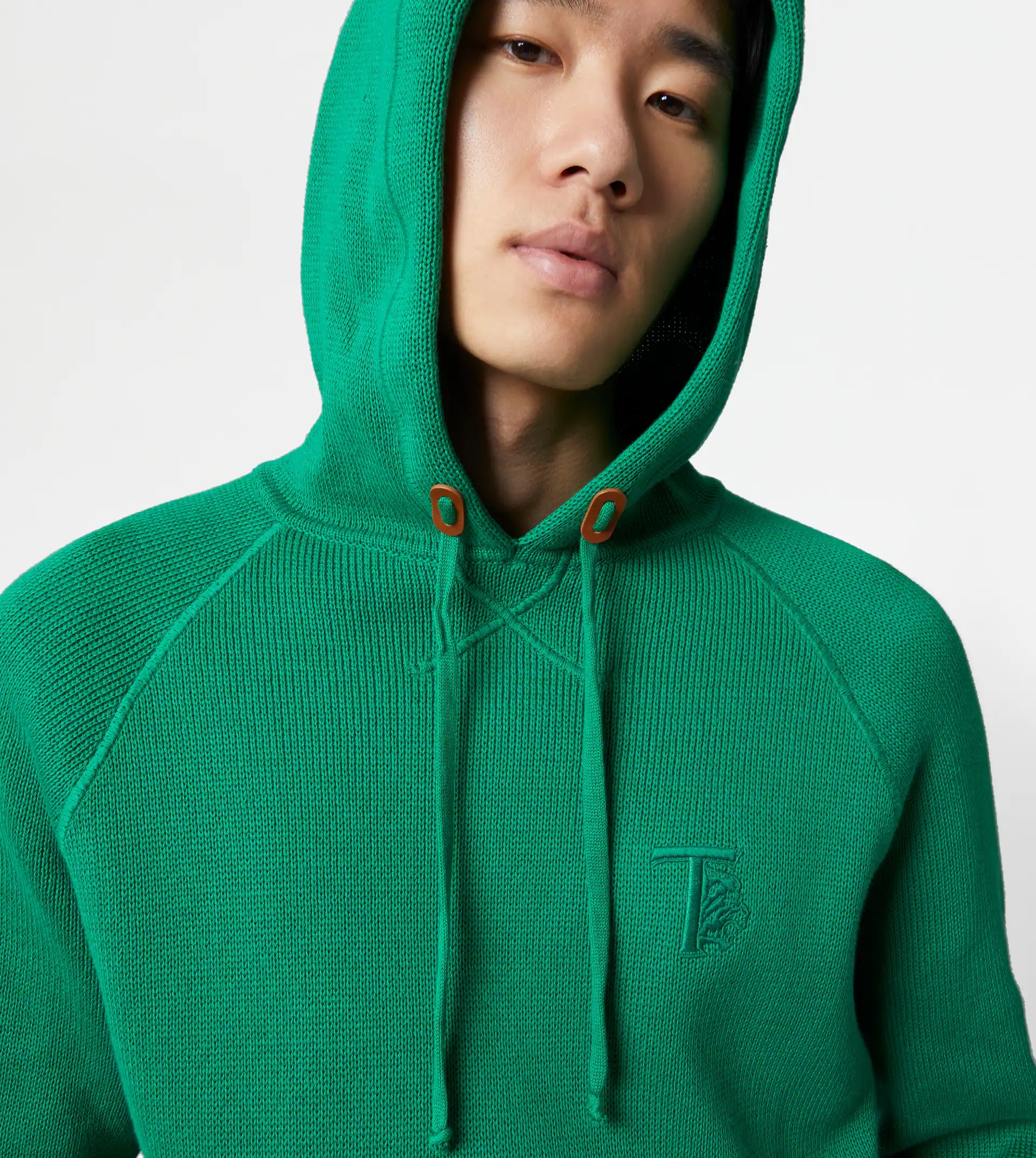 SWEATSHIRT-STYLE JUMPER IN COTTON - GREEN - 5