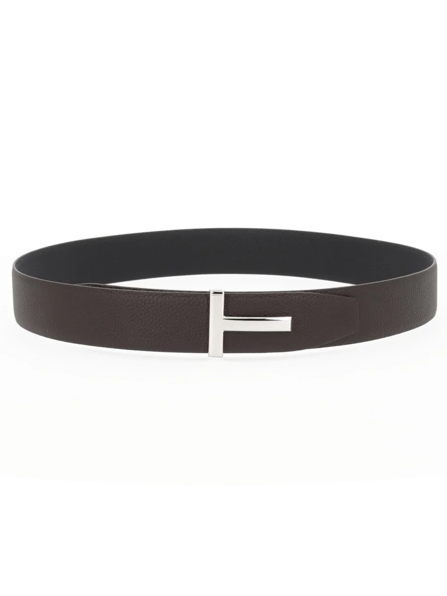 LEATHER BELT WITH T BUCKLE - 1