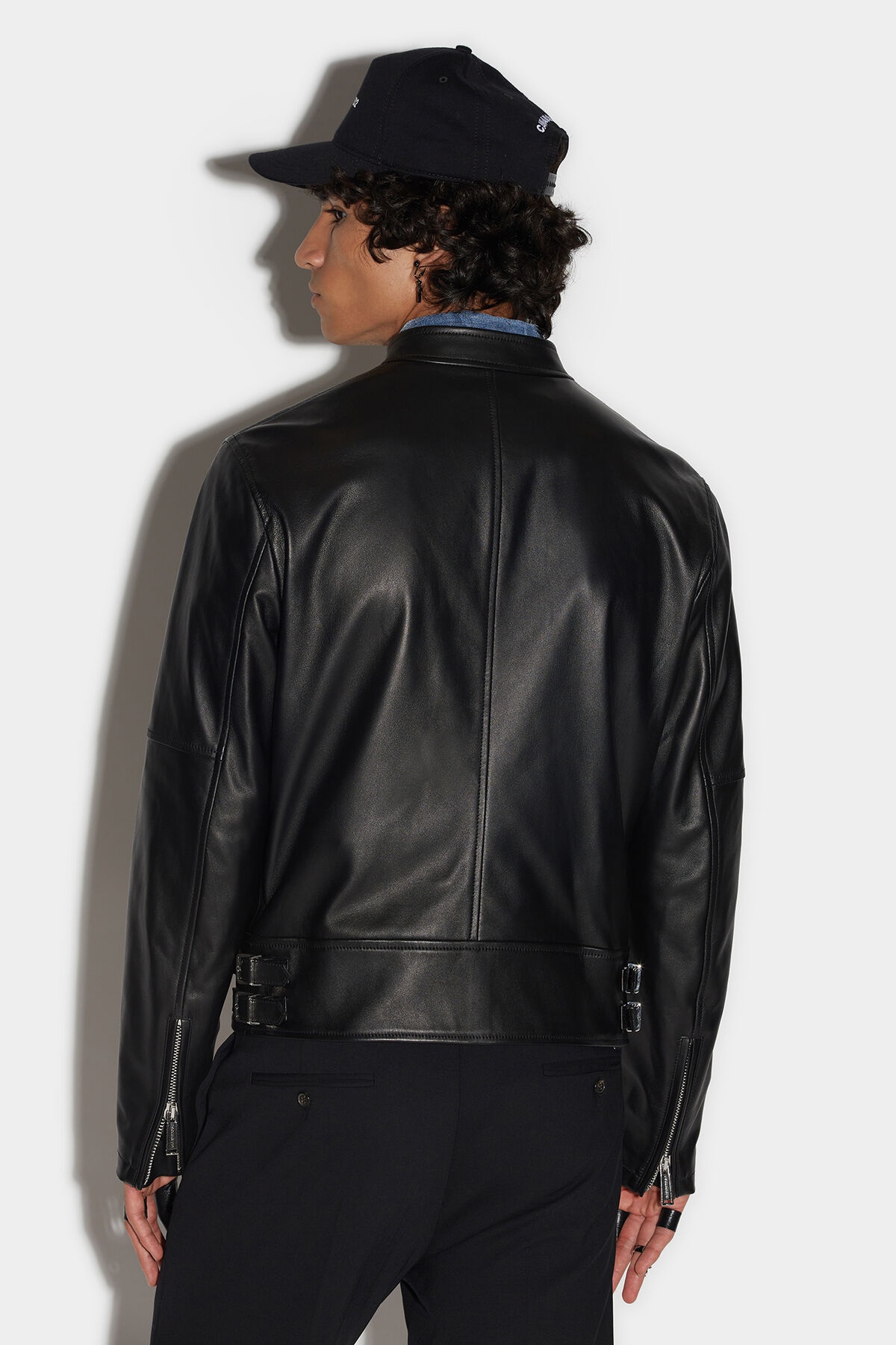 LEATHER BIKER BOMBER - 2