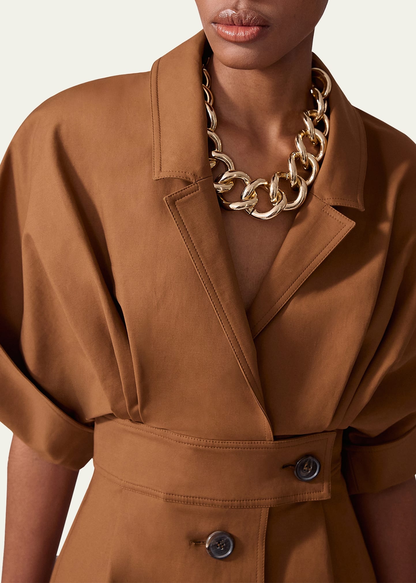 Wide Short-Sleeve Midi Shirtdress - 4