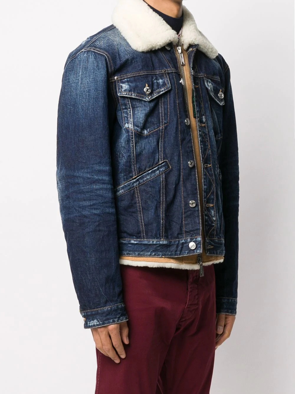 distressed denim jacket - 3