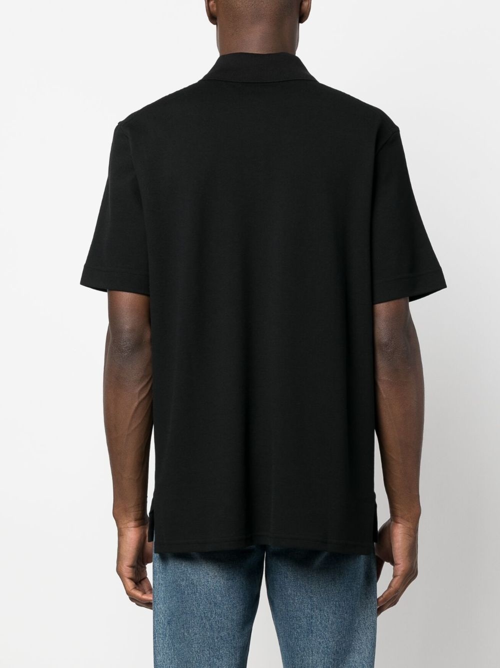 logo-embroidered cotton polo shirt - 4