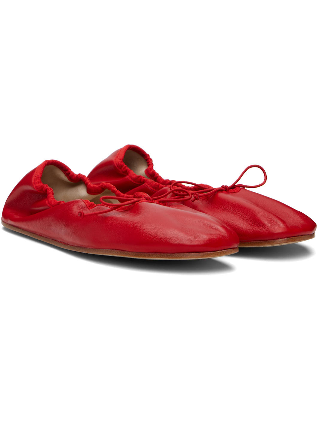 Red Round Ballerina Flats - 4