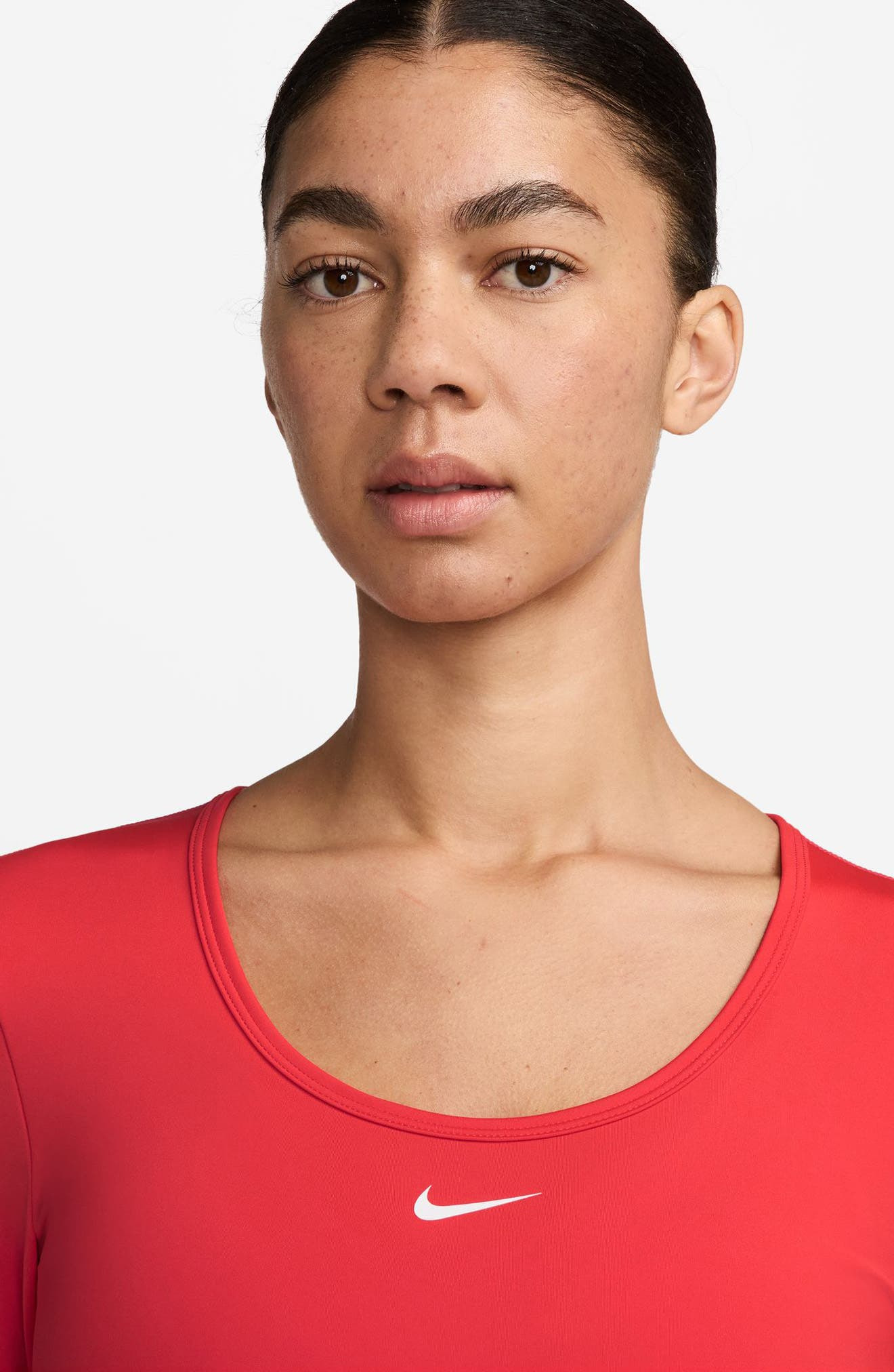 Nike Pro Dri-FIT Long Sleeve Crop T-Shirt in Lt Crimson/Ember Glow/White at Nordstrom - 3