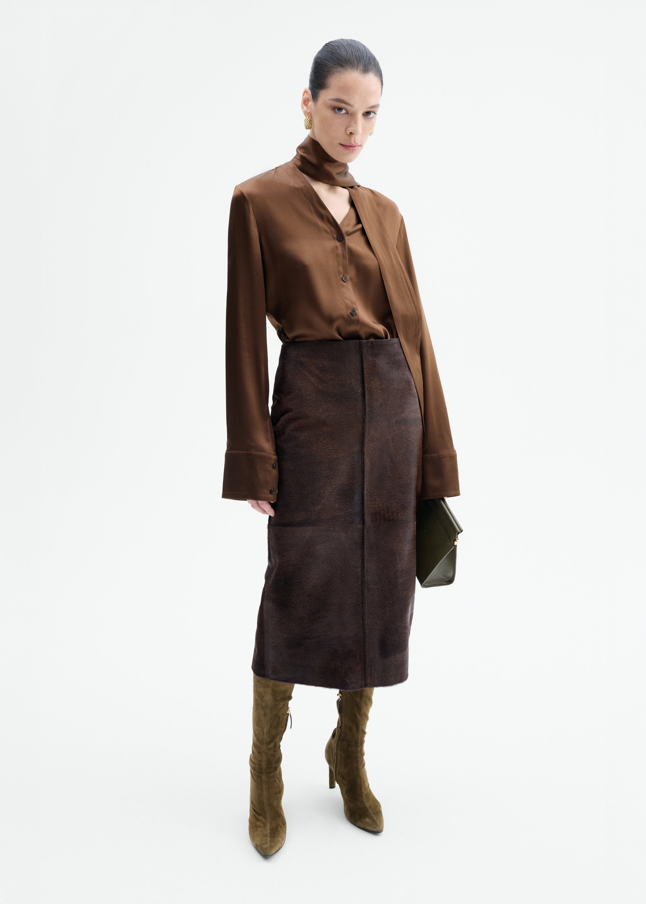 Scarf Blouse in Silk Charmeuse - 2