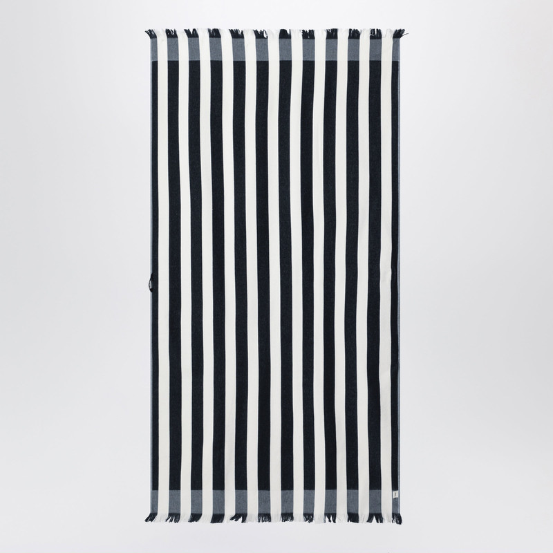 TEKLA Navy blue/white striped beach towel outlook