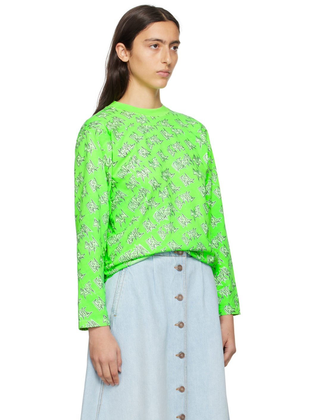Green Printed Long Sleeve T-Shirt - 2