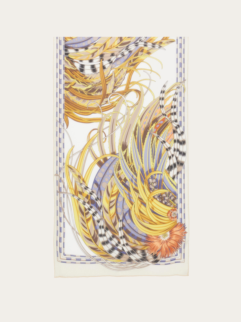 Rooster print silk scarf 4
