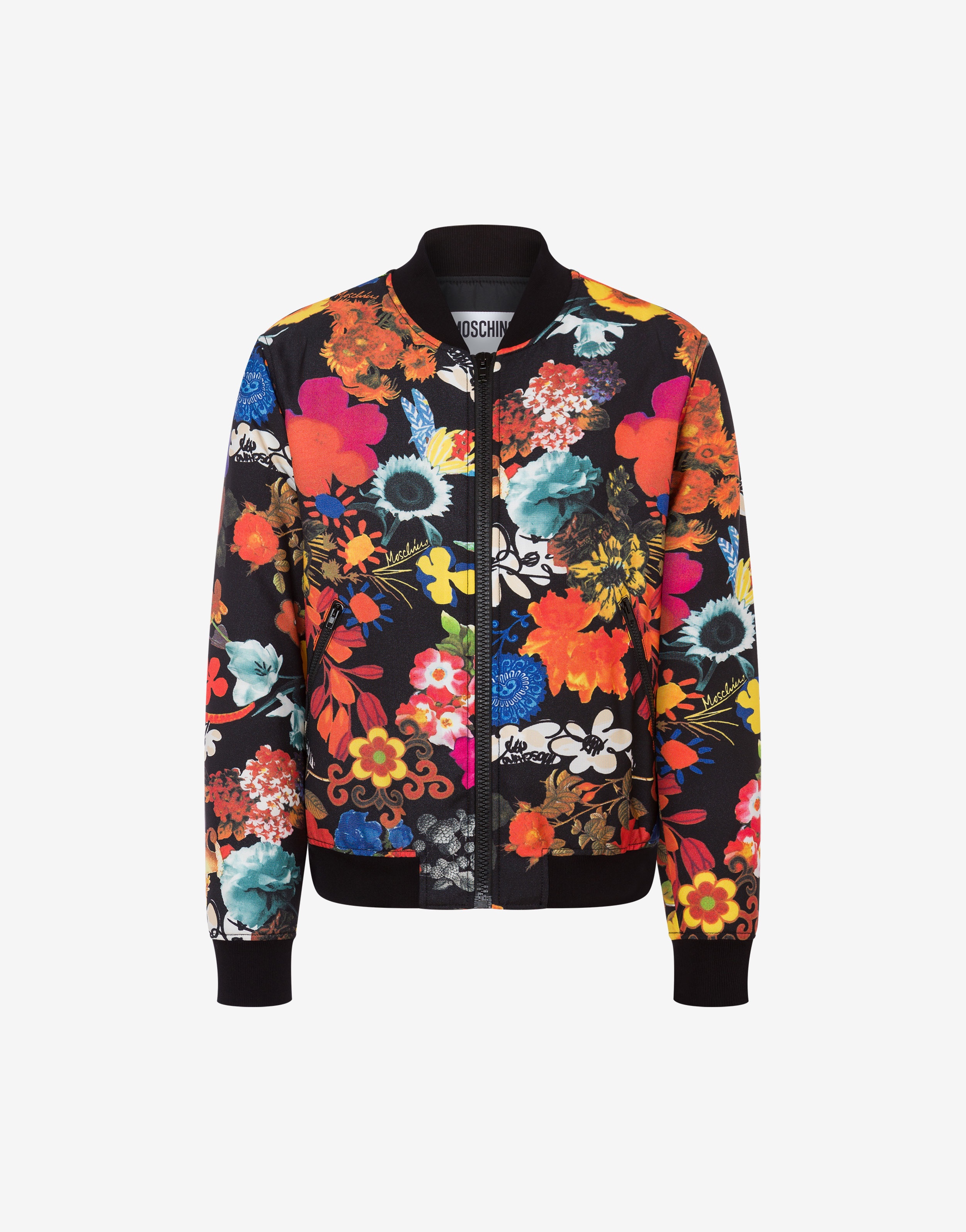 ALLOVER FLOWERS NYLON BOMBER JACKET - 1