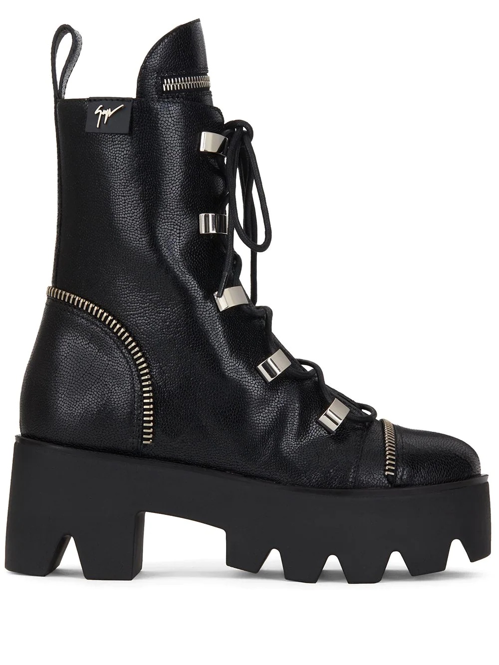 chunky sole combat boots - 1