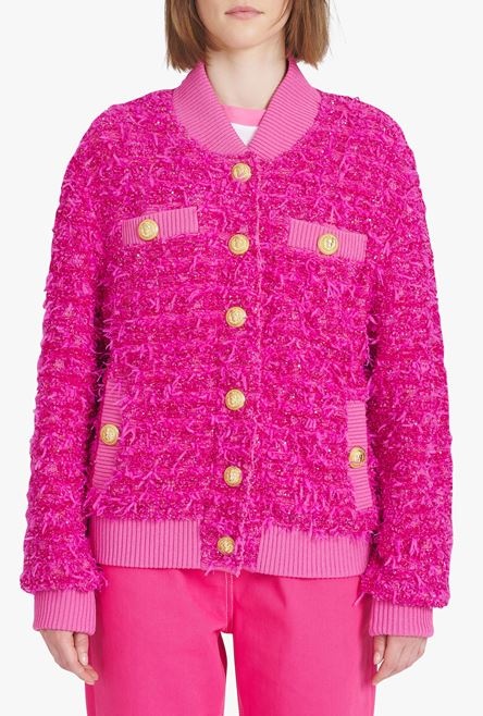 Balmain x Barbie - Pink tweed bomber jacket - 6