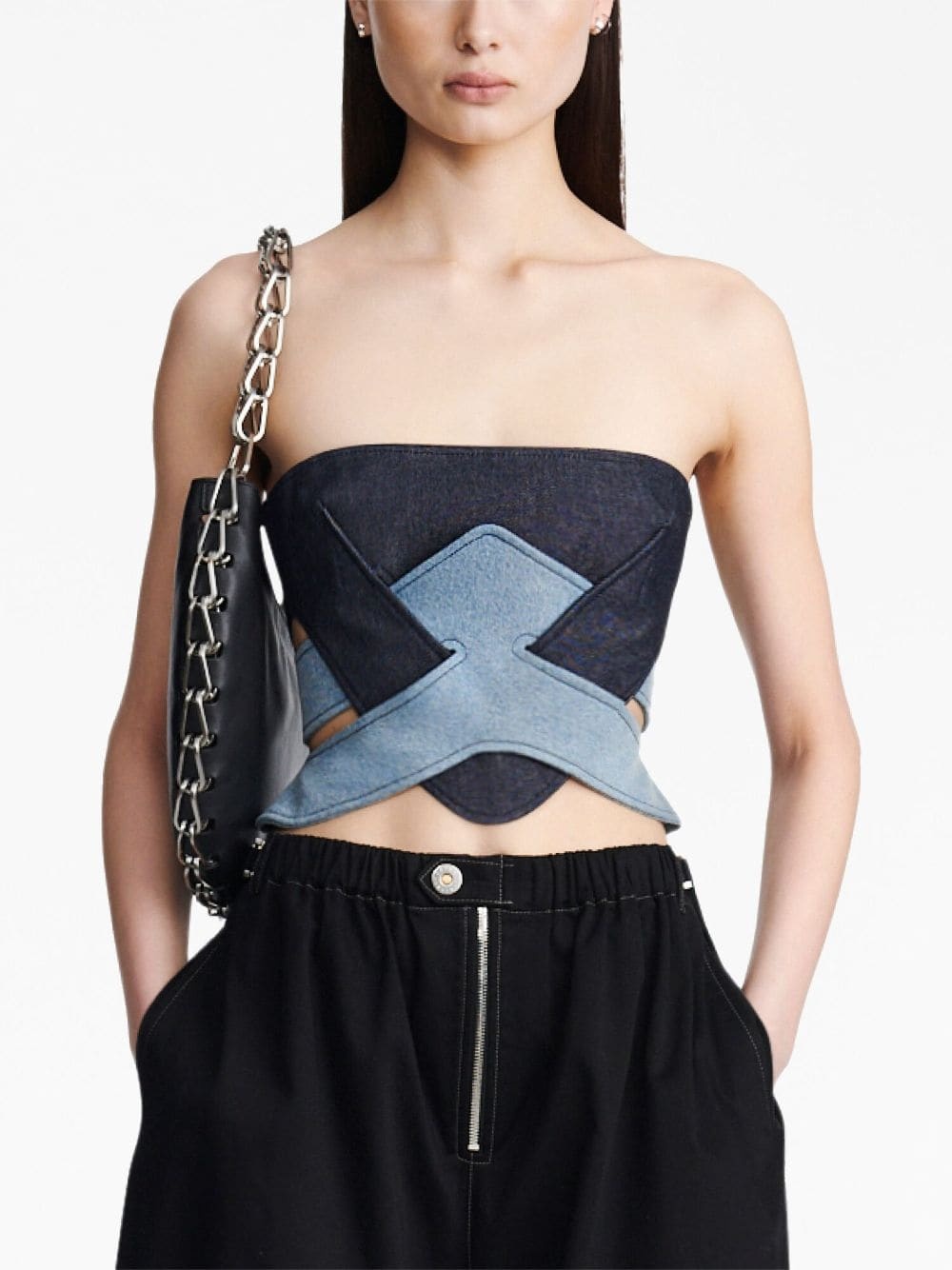 darted denim corset - 5
