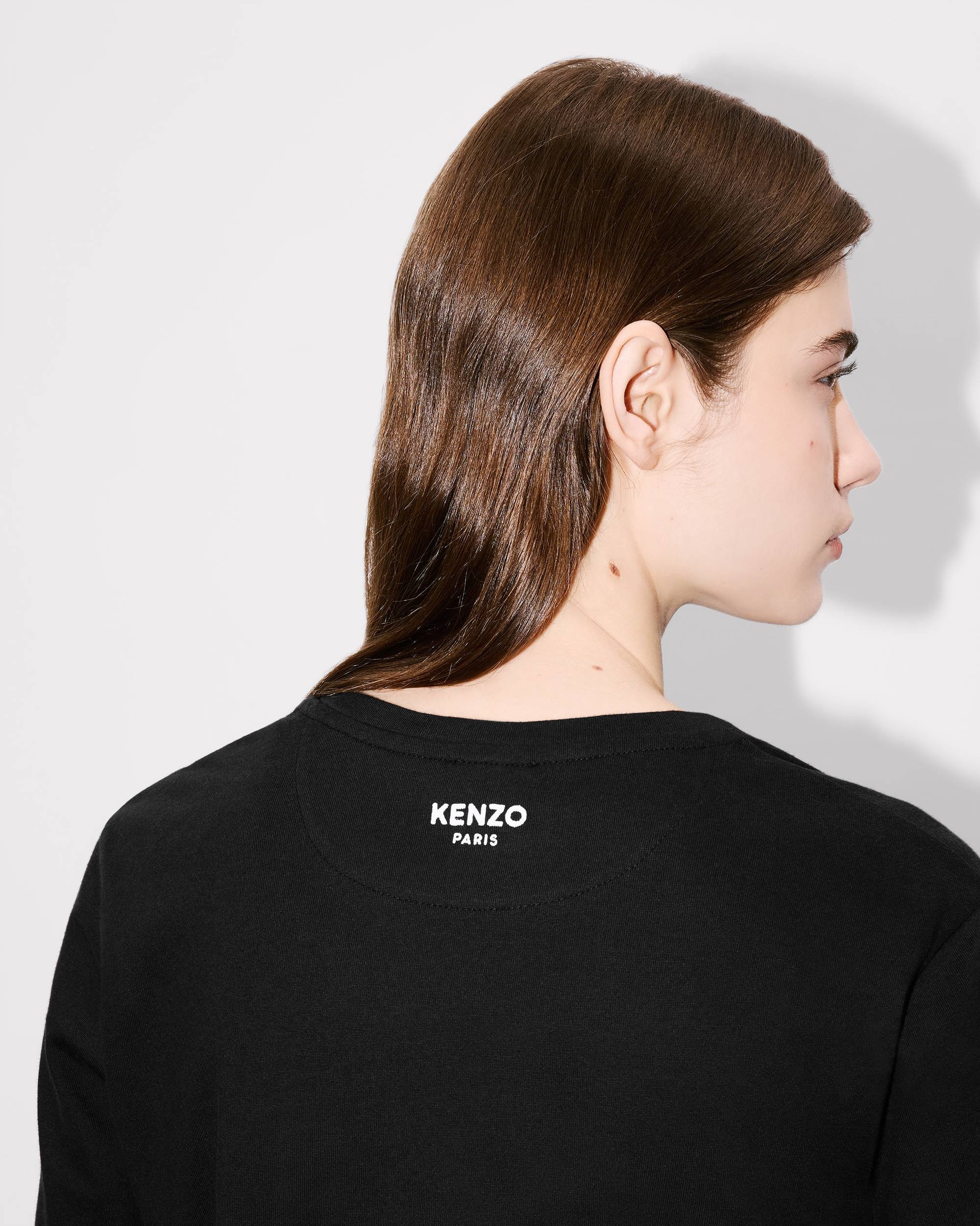 'Boke Flower' pin drap detail T-shirt in cotton - 7