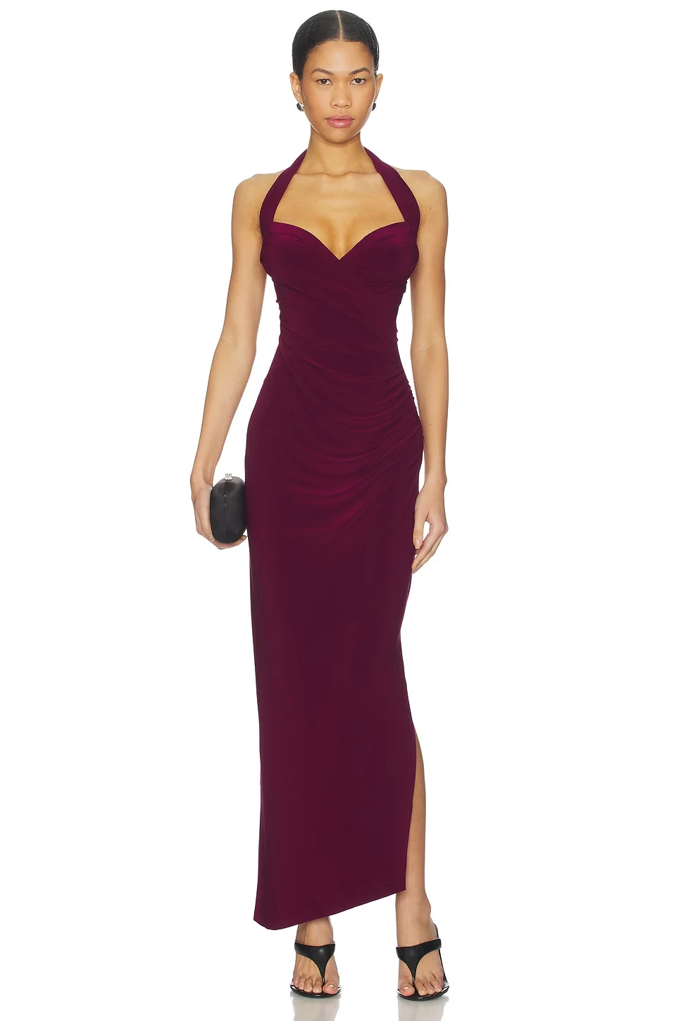 x REVOLVE Halter Sweetheart Side Drape Gown - 1