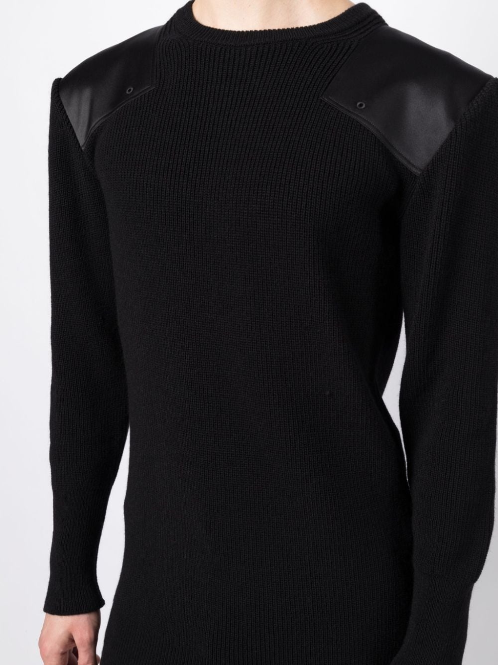 contrasting-patches ribbed-knit jumper - 5
