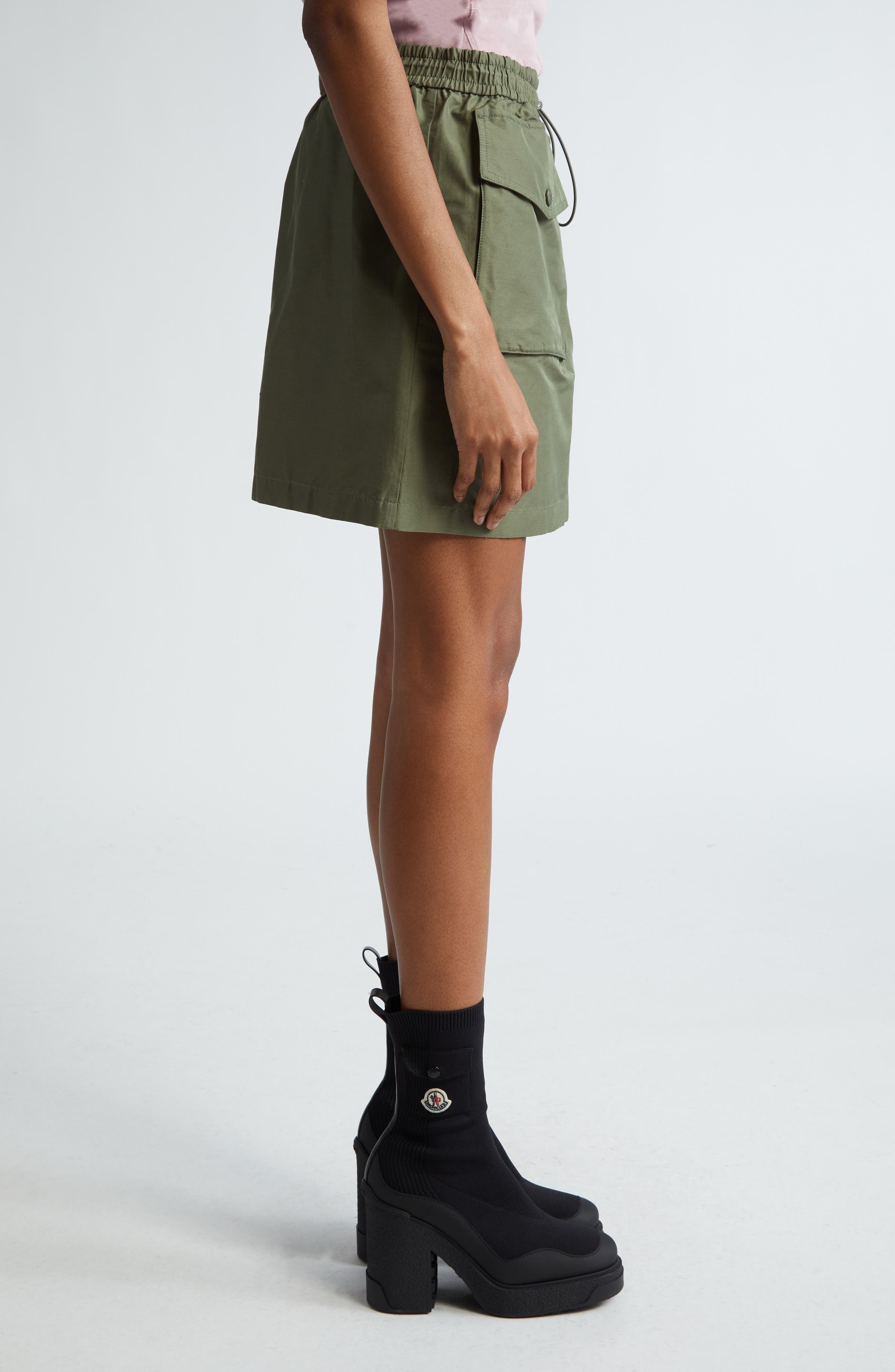 Drawcord Waist Cargo Miniskirt - 4