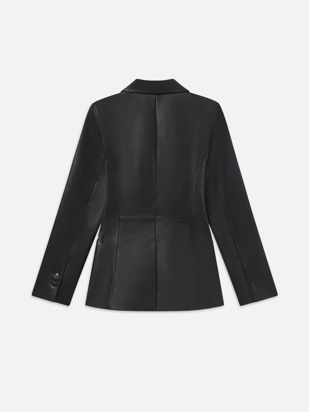 The Femme Leather Blazer in Black - 4