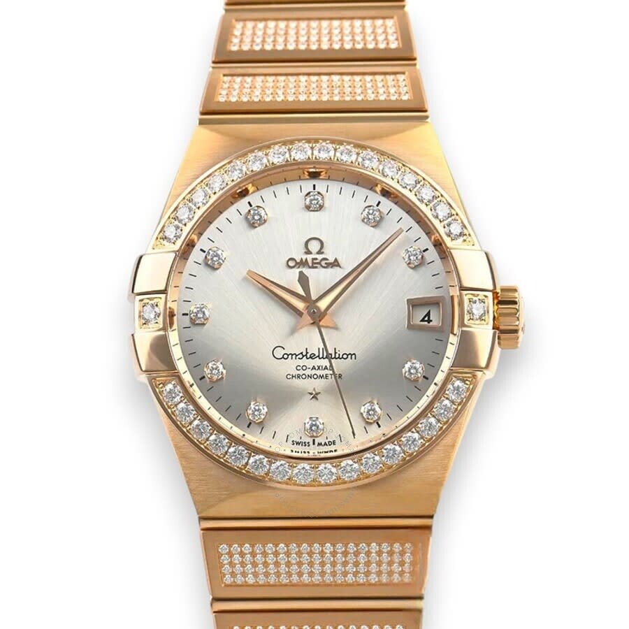 Omega Constellation Automatic Chronometer Diamond Grey Dial Men's Watch 123.55.38.21.52.005 - 3