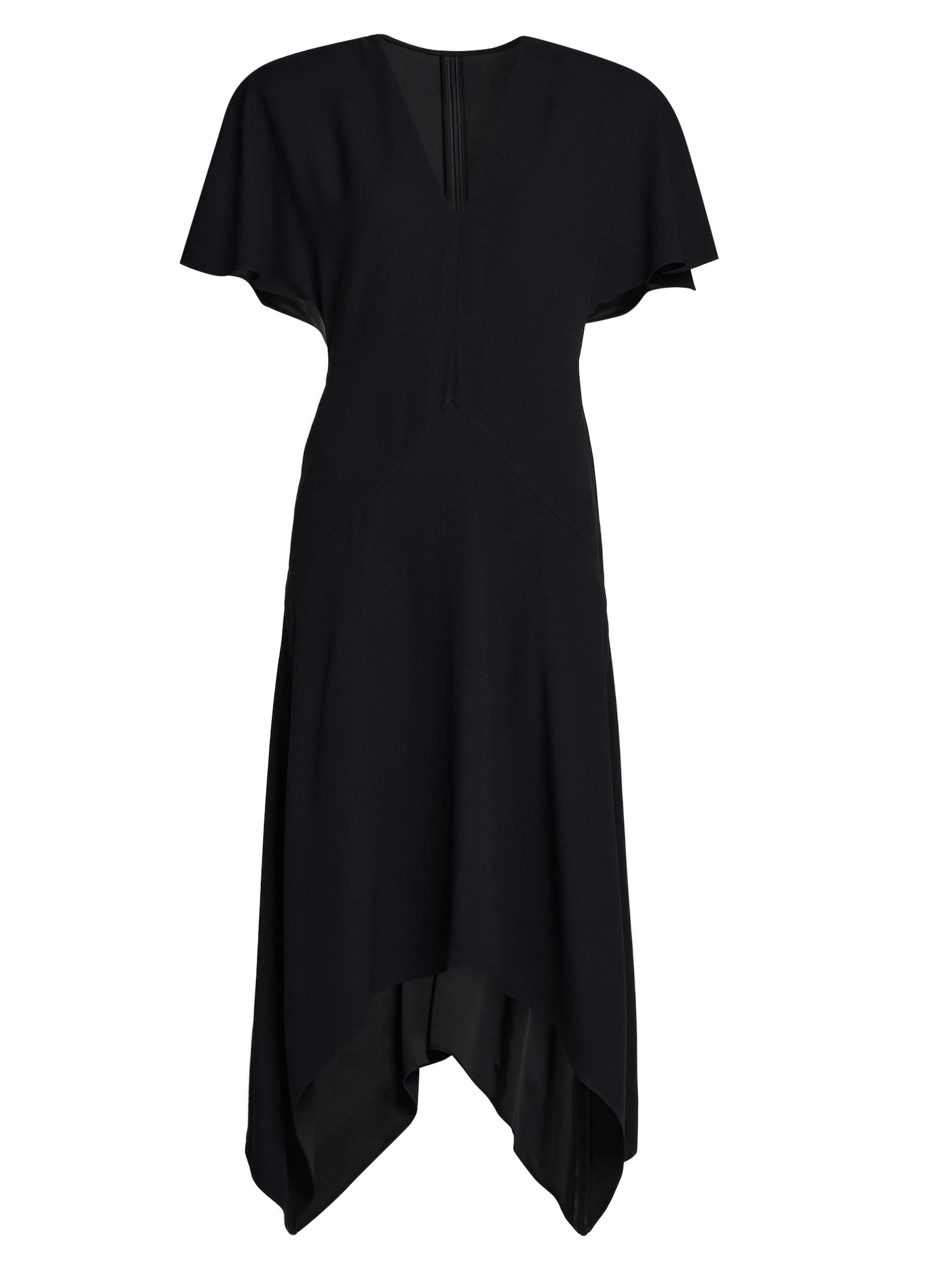 Women's Envers Satin V-Neck Midi-Dress - Black - 1