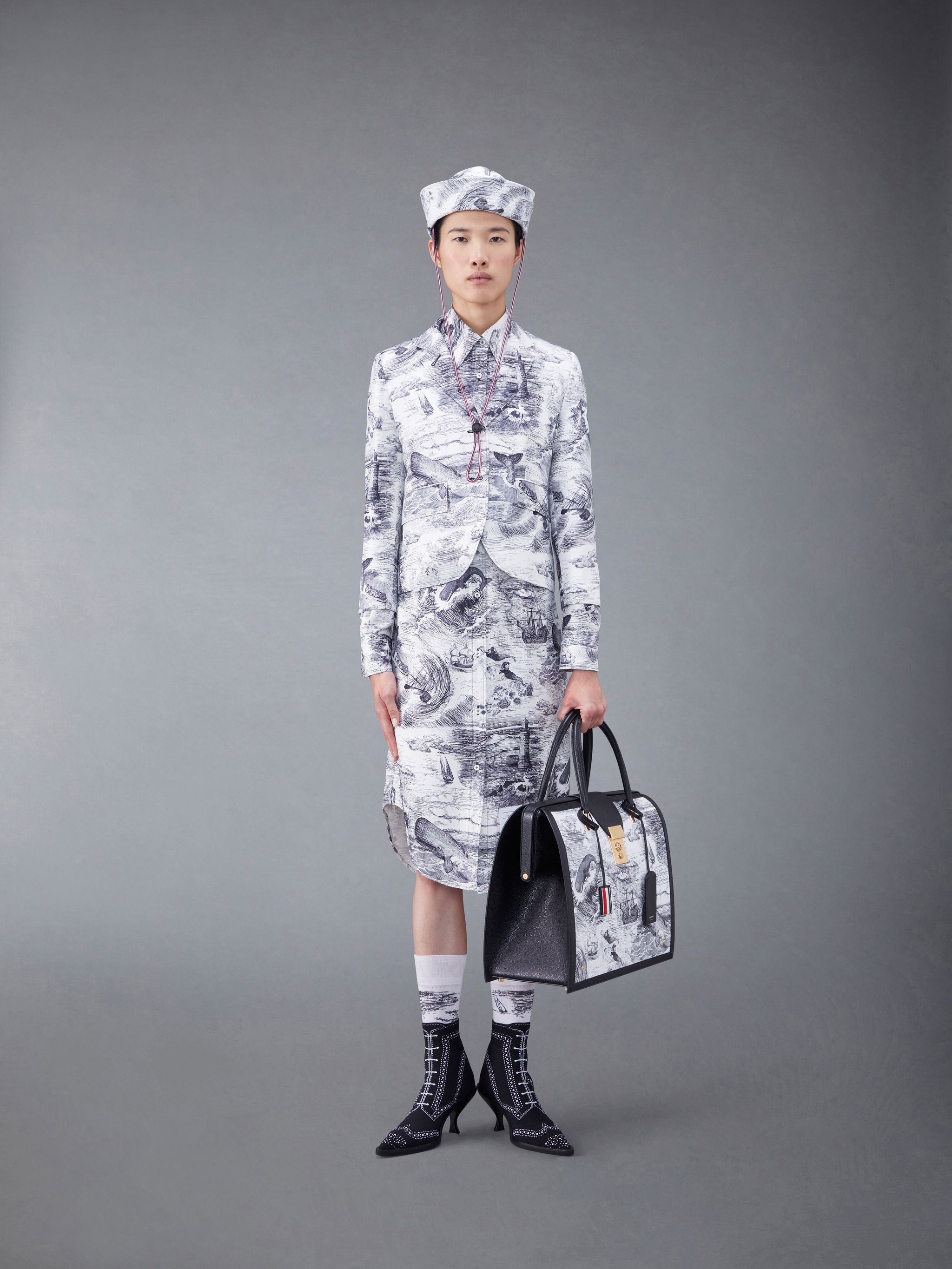 Nautical Silk Twill Toile Easy Fit Shirtdress - 4