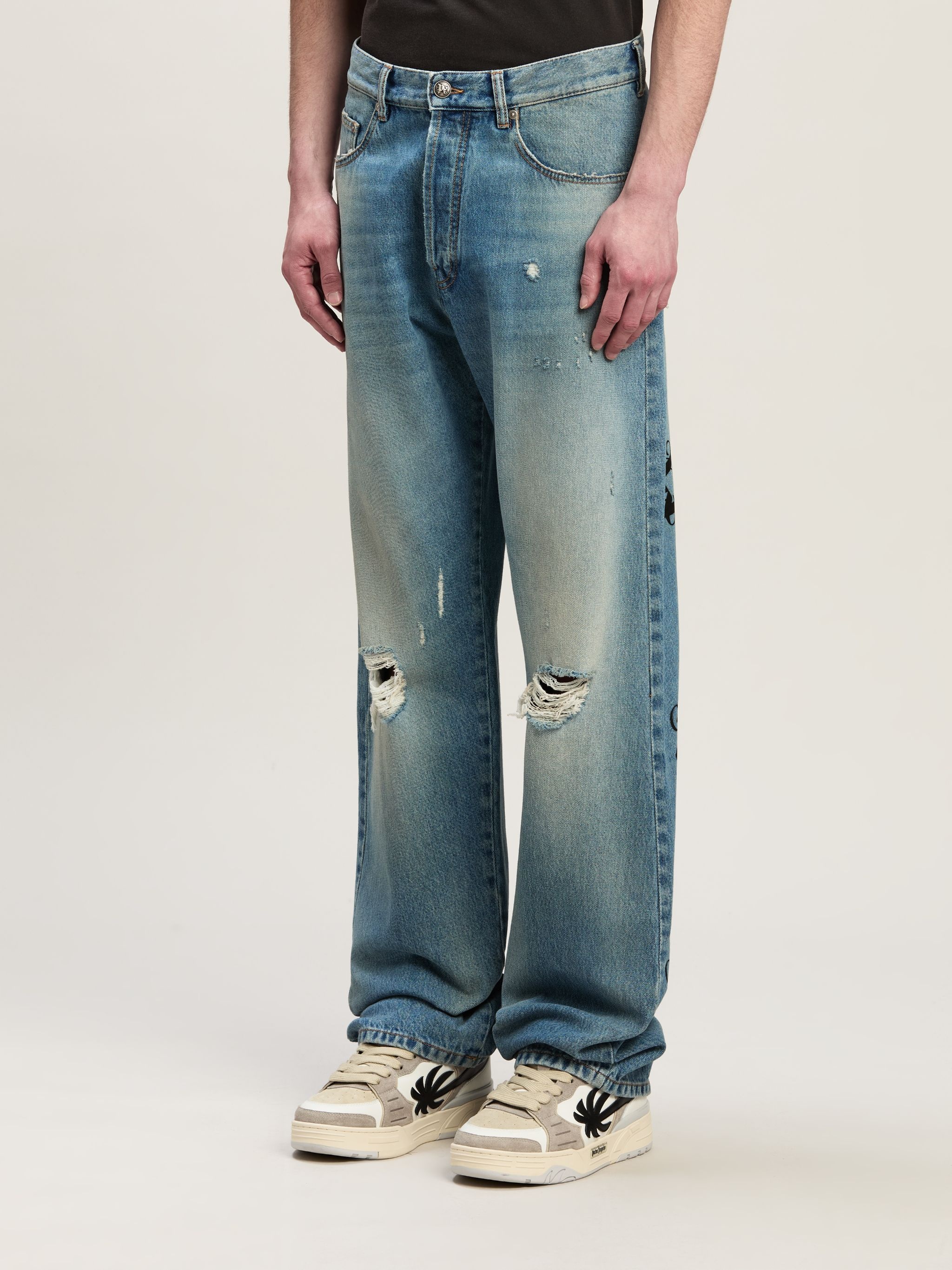 Monogram Series Loose Fit Denim Pants - 4