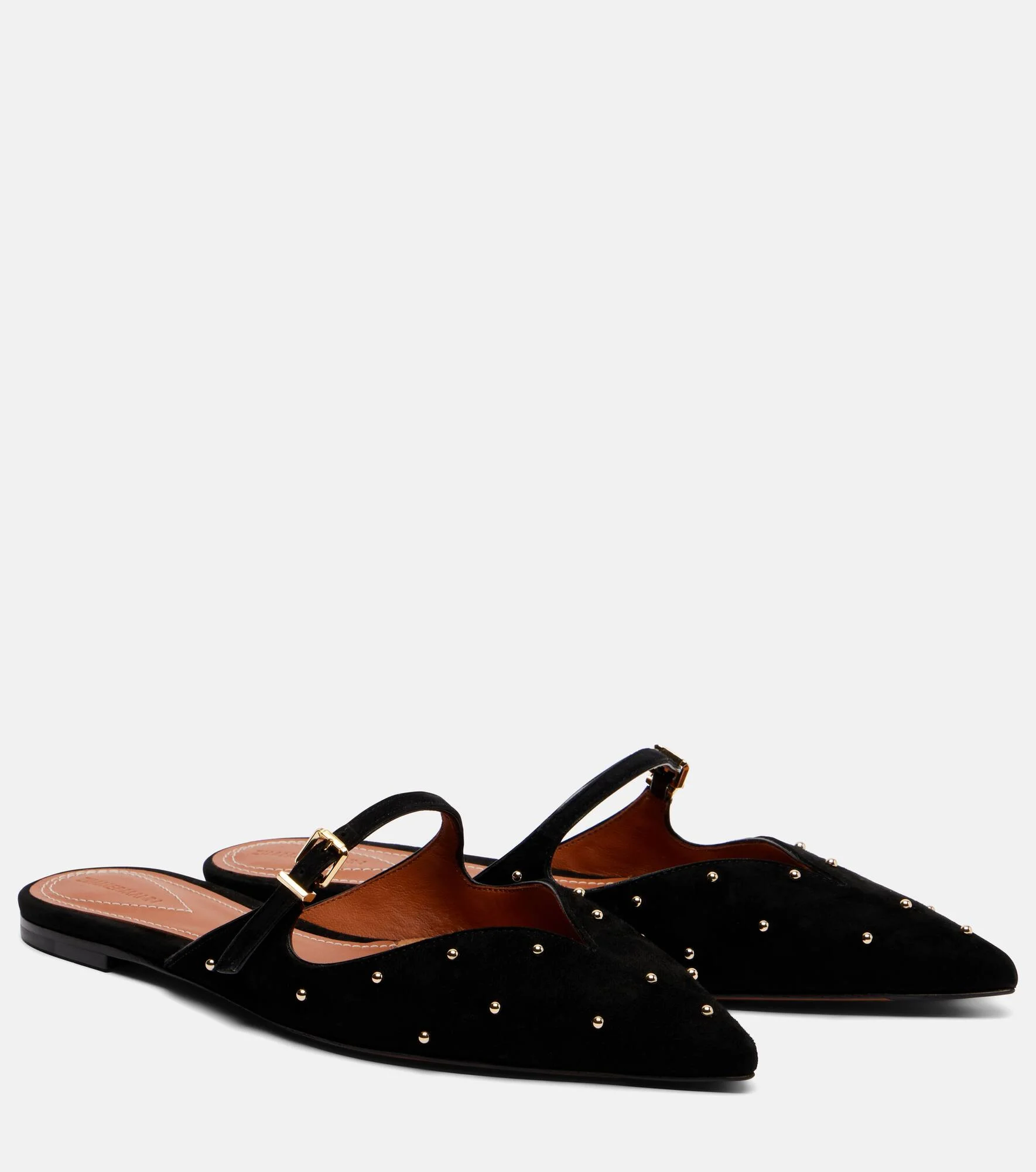Aura studded suede mules - 1