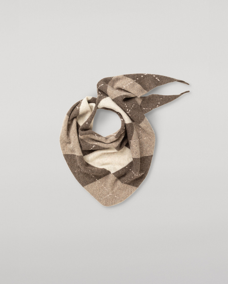 Clan Brown Argyle Cashmere Bandana 1
