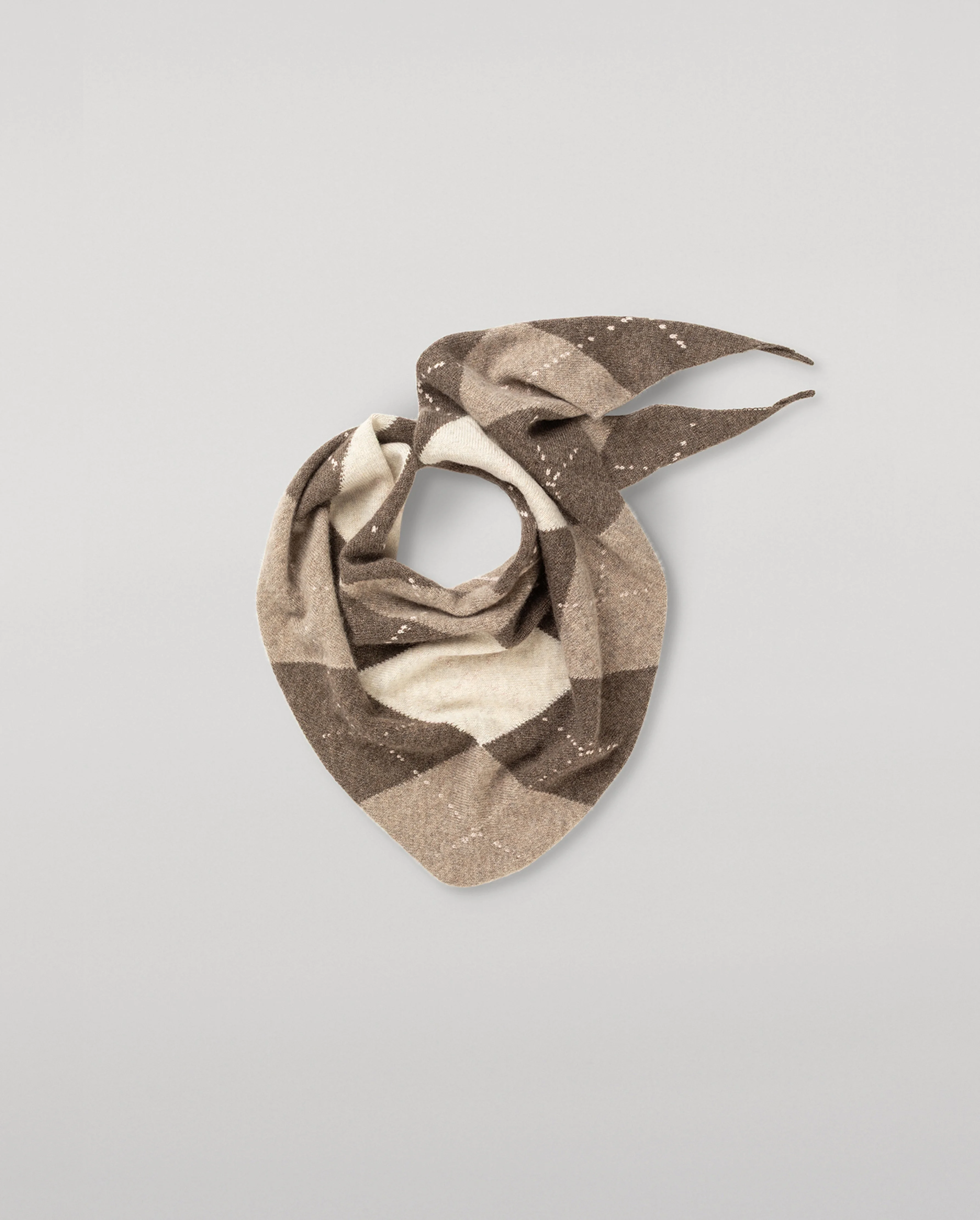 Clan Brown Argyle Cashmere Bandana - 1