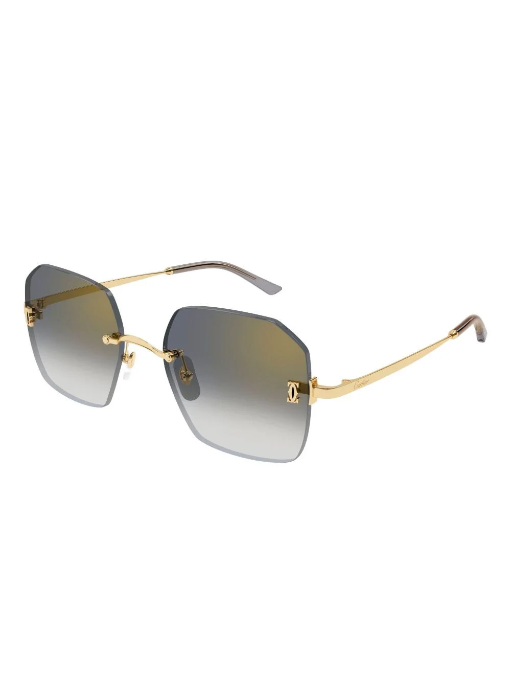 geometric-frame rimless sunglasses - 1