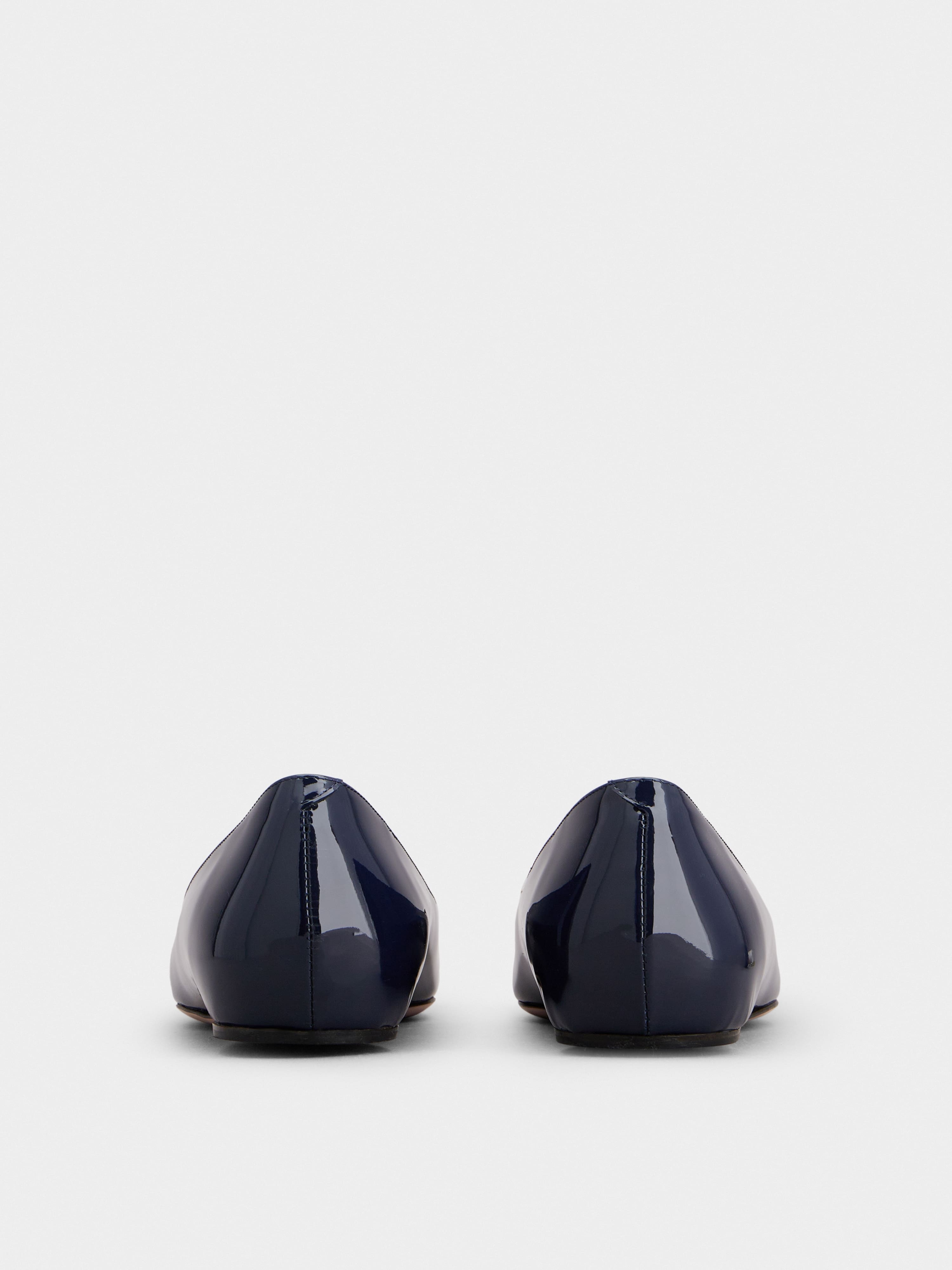 Trompette Metal Buckle Ballerinas in Patent Leather - 5
