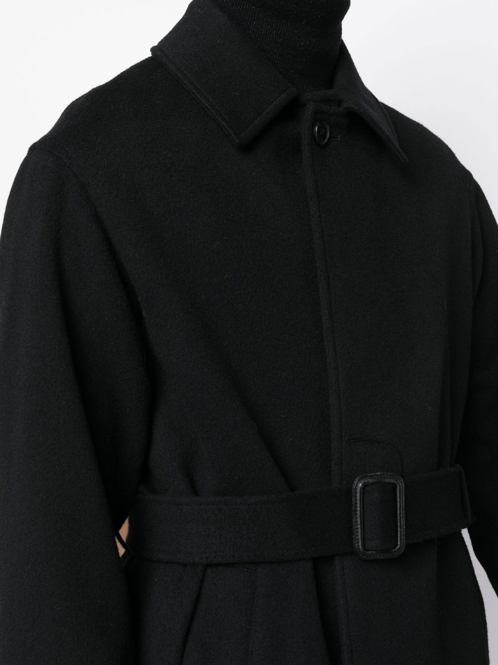 belted wool-cashmere blend trench coat - 5