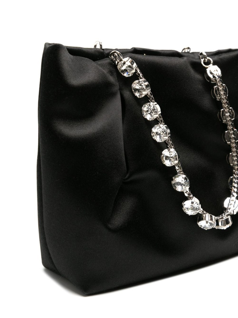 crystal-embellished satin tote bag 4