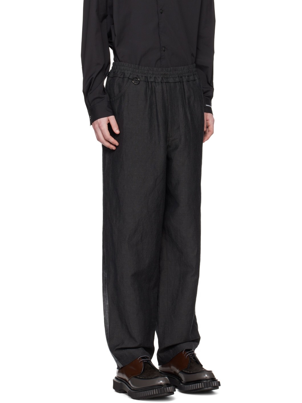 Black O-Ring Trousers - 2