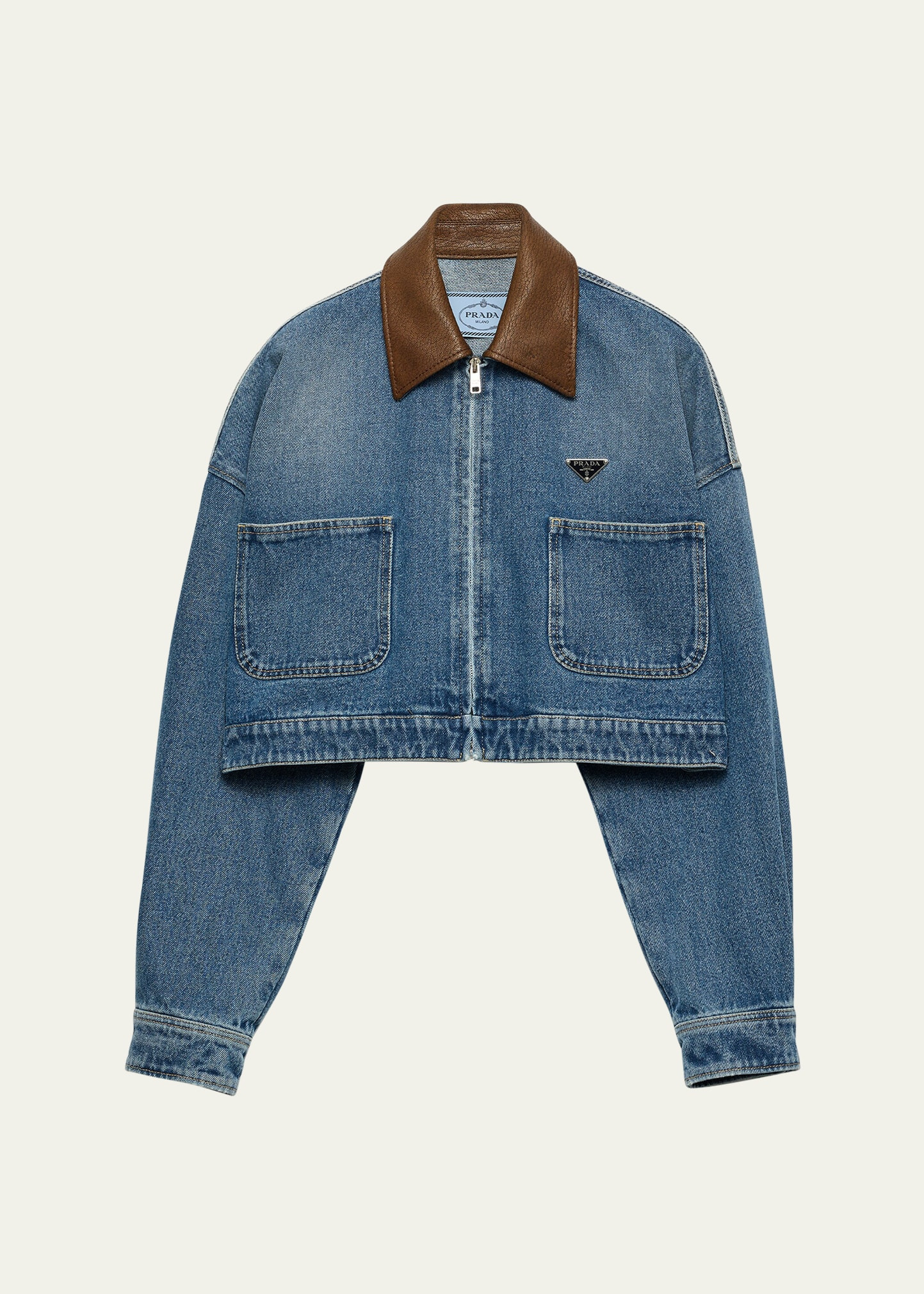 Denim Crop Shirt Jacket - 1
