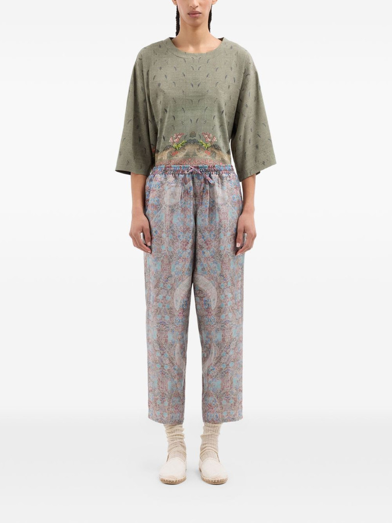 Pierre-Louis Mascia Aloe drawstring paisley silk trousers outlook