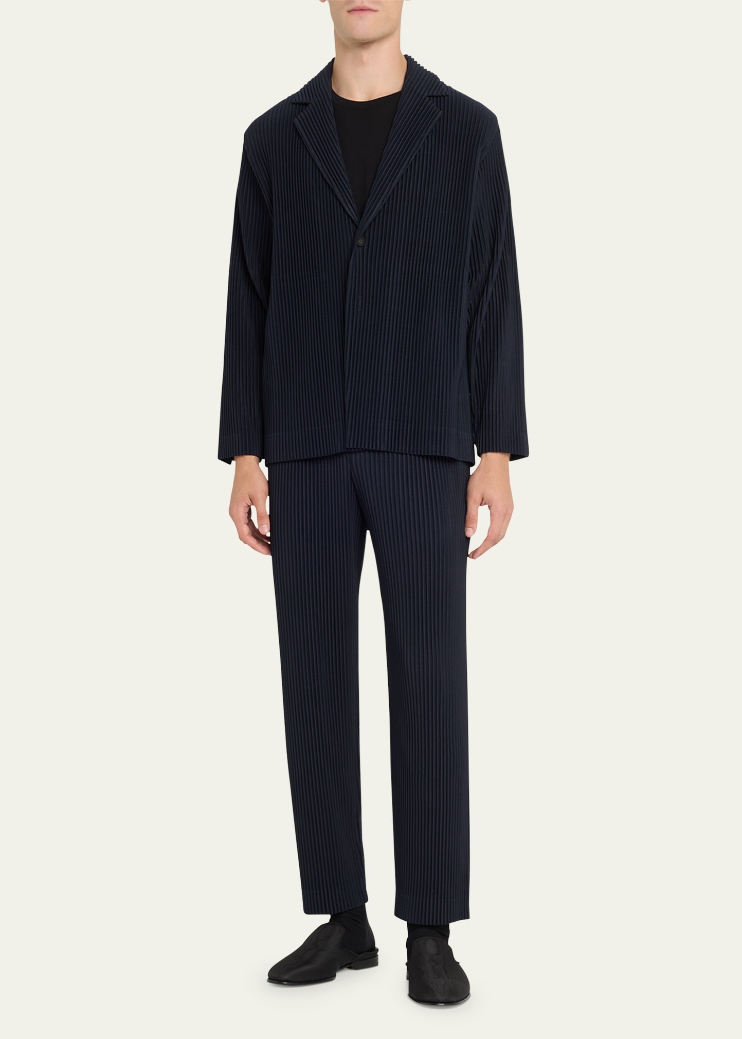 Men's Pleated Polyester Pants - 2