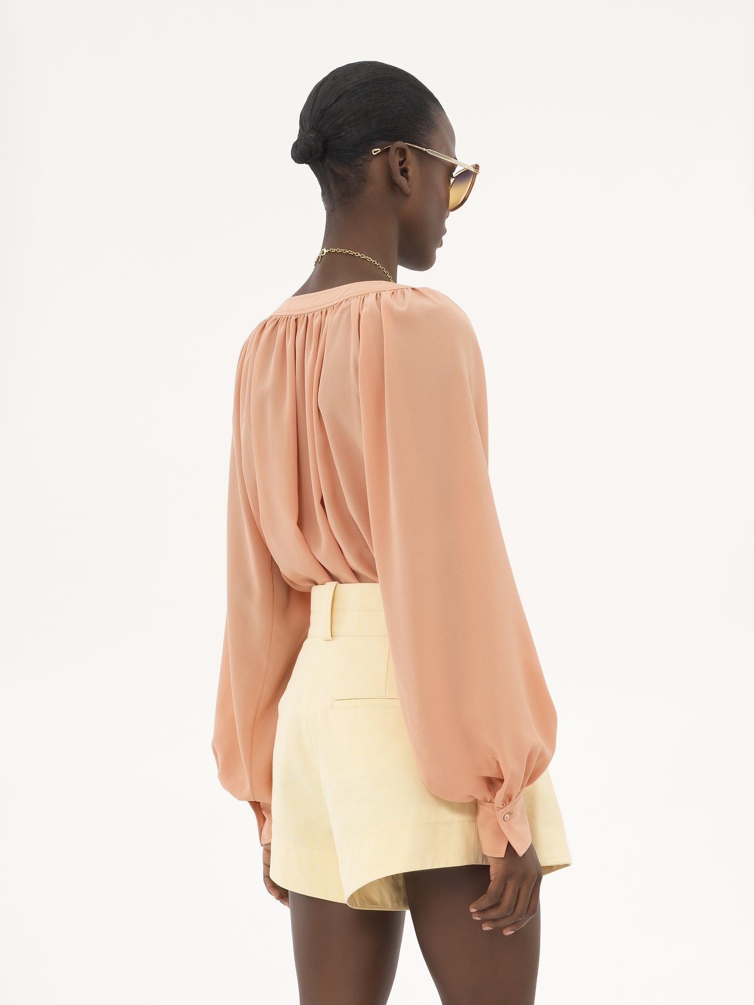SCOOP-NECK BLOUSE IN CRÊPE DE CHINE - 6