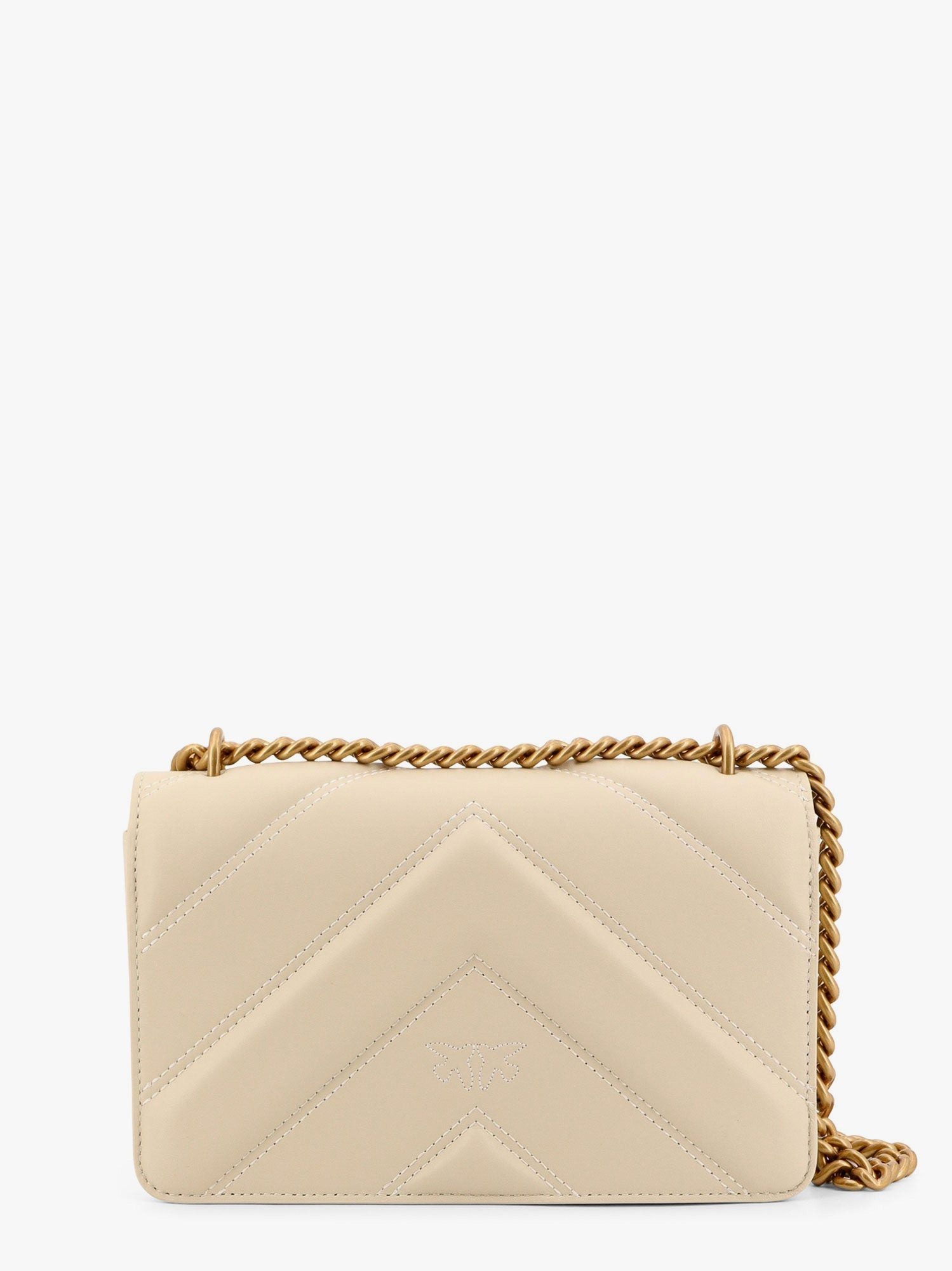 Pinko Matelassã© Leather Shoulder Bag With Love Birds Buckle - 2