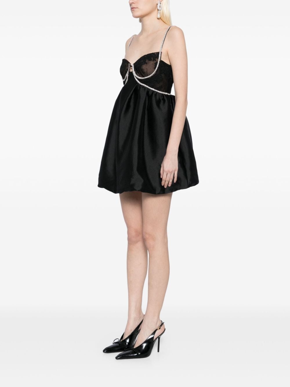 diamante taffeta mini dress - 3
